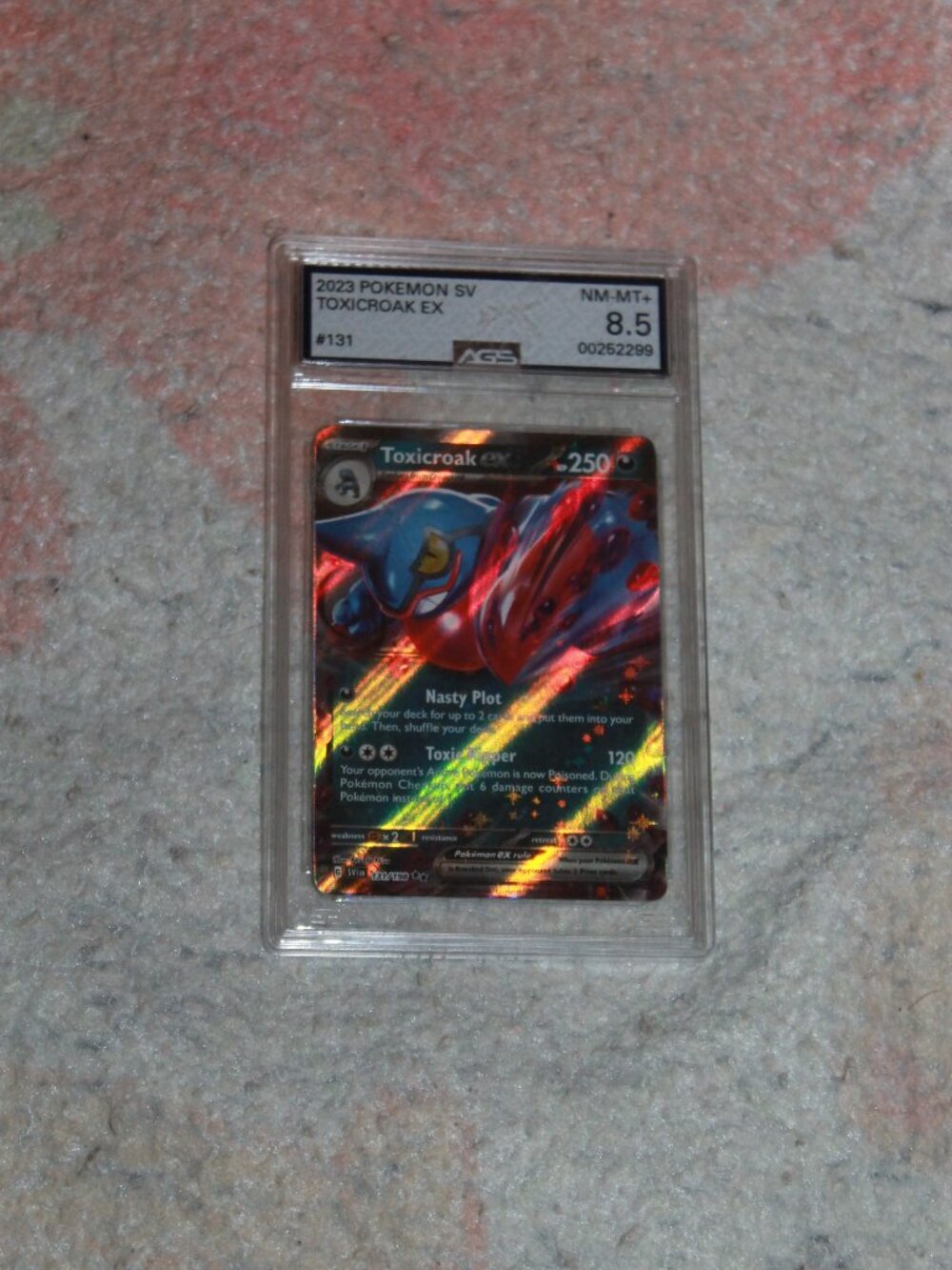Pokemon 2023 SV Toxicroak EX #131 AGS Graded 8.5